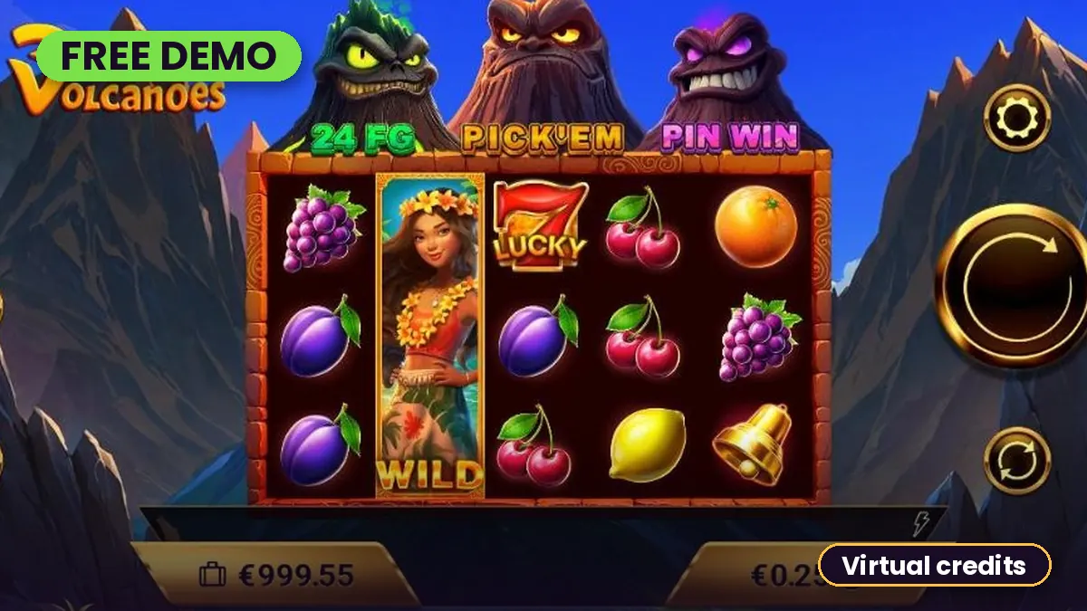 3 Spirit Volcanoes free demo with reels and expanding Wild