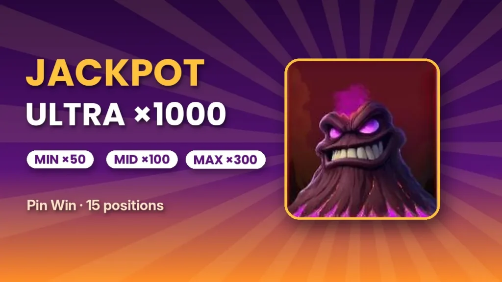 Purple volcano of 3 Spirit Volcanoes and the 1,000× Ultra Jackpot