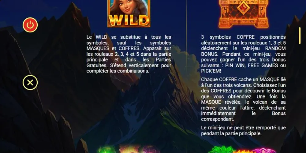 Règles du Wild et des coffres dans 3 Spirit Volcanoes