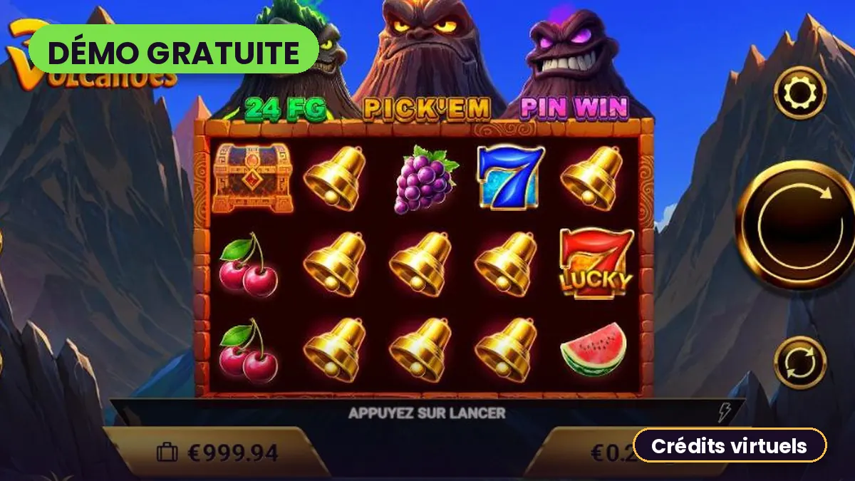 Démo gratuite de 3 Spirit Volcanoes avec les rouleaux
